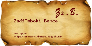 Zsámboki Bence névjegykártya
