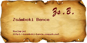 Zsámboki Bence névjegykártya